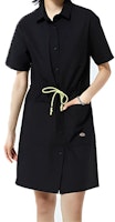 (Women) Dickies Black Short Sleeve Workwear Dress with Drawstring Waist and Pockets DK010872-CC2 (Women) Dickies Black Short Sleeve Workwear Dress with Drawstring Waist and Pockets DK010872-CC2
