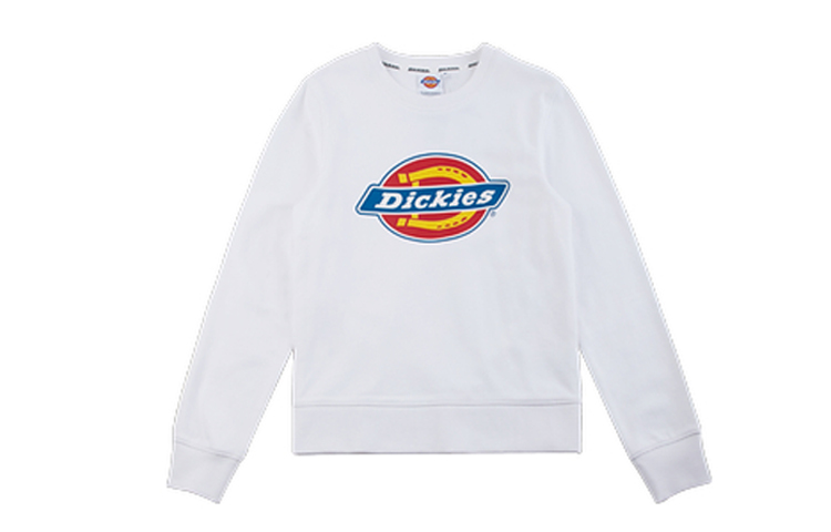 (Women) Dickies Logo Printed Crewneck Sweatshirt White DK008227C4D1