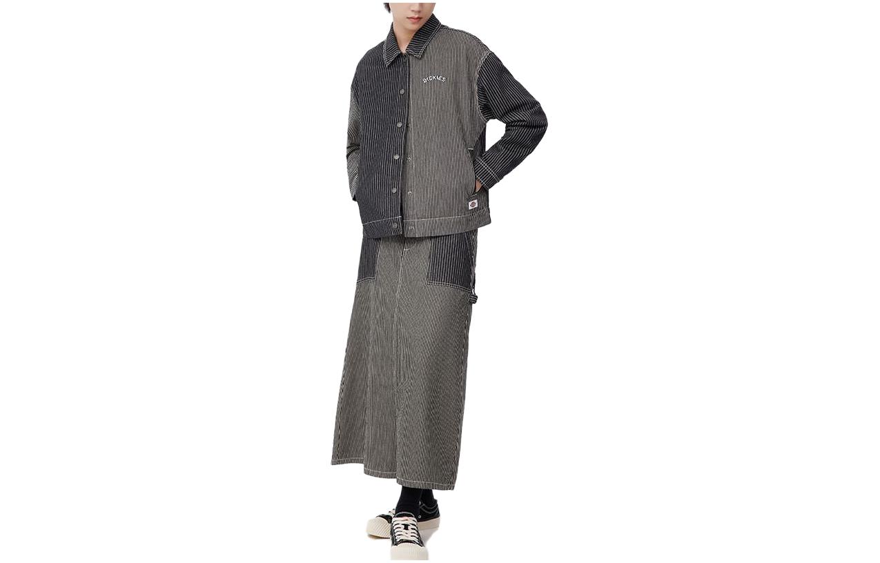 (Women) Dickies Loose-Fit Jacket with Striped Accent and Solid Fabric Design DK010818