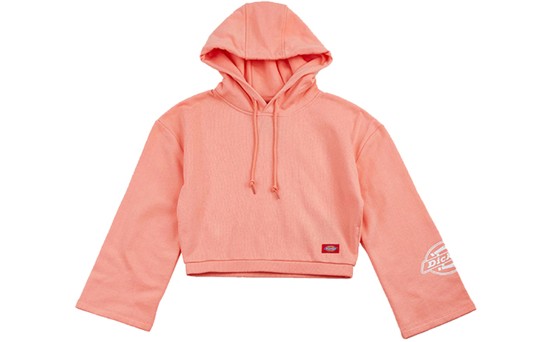 (Women) Dickies Pink Hoodie with Sleeve Print, Cropped Style DK008188B34
