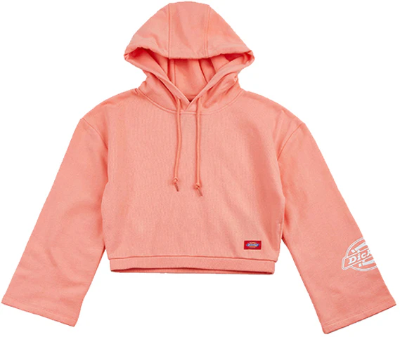 women-dickies-pink-hoodie-with-sleeve-print-cropped-style-dk-008188-b34