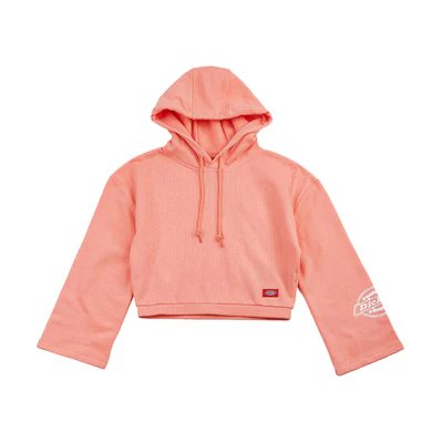 (Women) Dickies Pink Hoodie with Sleeve Print, Cropped Style DK008188B34
