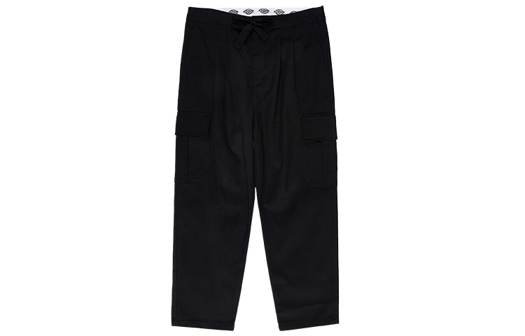 (Women) Dickies Relaxed Fit Pleated Straight-Leg Cargo Pants Black DK008126BLK
