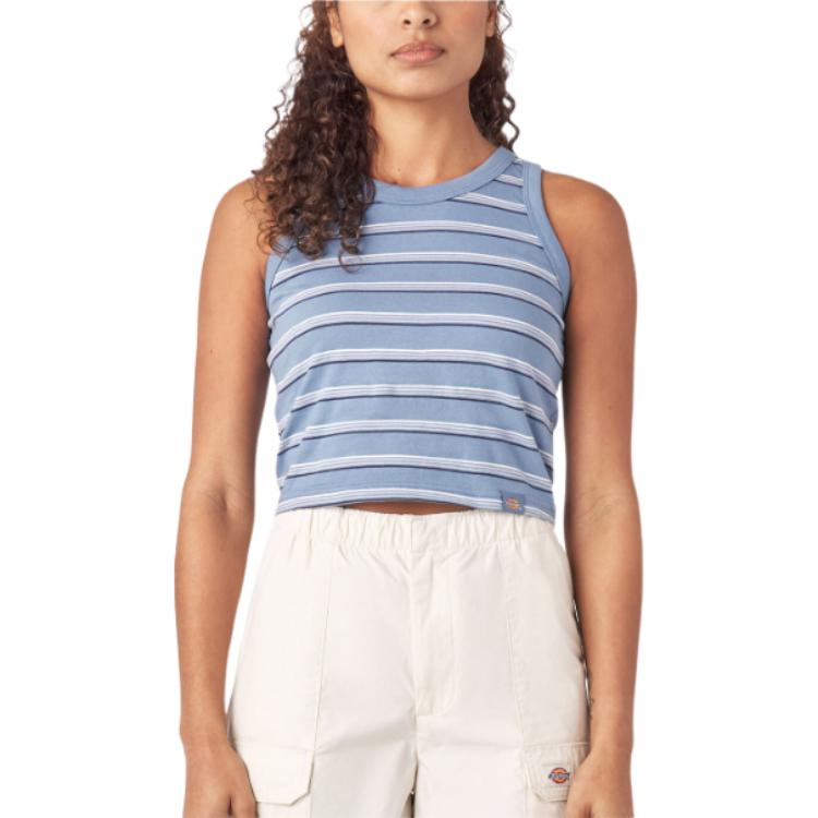 (Women) Dickies Striped Colorblock Tank Top Blue FSR102-NS2