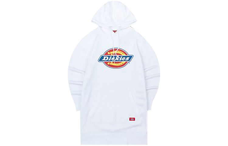 (Women) Dickies White Logo Print Fleece Hoodie Dress DK008185C4D