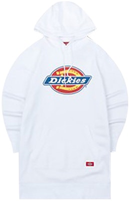 (Women) Dickies White Logo Print Fleece Hoodie Dress DK008185C4D Buy (Women) Dickies White Logo Print Fleece Hoodie Dress DK008185C4D
