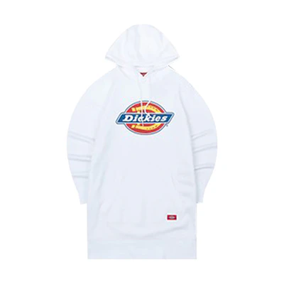 (Women) Dickies White Logo Print Fleece Hoodie Dress DK008185C4D