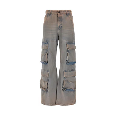 (Women) DIESEL 1996 D-Sire SS24 Dirty Fit Vintage Multi-Pocket Jeans Women Blue A133160KIAI-70W