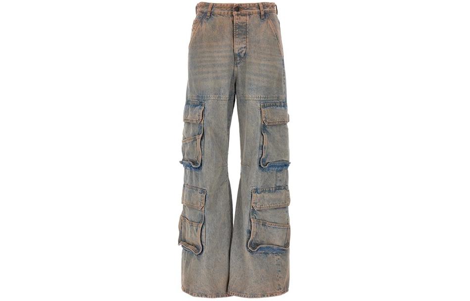 Order (W) DIESEL 1996 D-Sire SS24 Celana Jeans Wanita Biru Vintage Multi-Pocket Dirty Fit A133160KIAI-70W