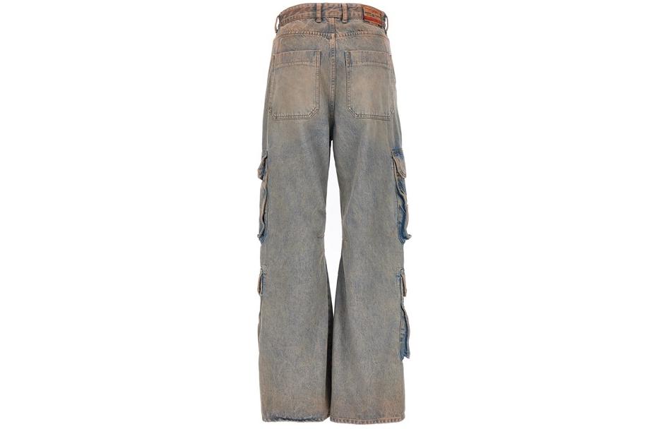 Lookbook (W) DIESEL 1996 D-Sire SS24 Celana Jeans Wanita Biru Vintage Multi-Pocket Dirty Fit A133160KIAI-70W