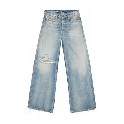 (Women) DIESEL 1996 D-Sire SS24 Distressed Loose Fit Straight Jeans Women Blue. A0692609H58-01