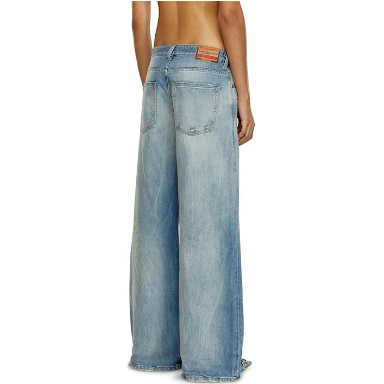 Shop (W) DIESEL 1996 D-Sire SS24宽松直筒破洞牛仔裤 女款 蓝色. A0692609H58-01