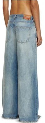 (W) DIESEL 1996 D-Sire SS24宽松直筒破洞牛仔裤 女款 蓝色. A0692609H58-01 Shop (W) DIESEL 1996 D-Sire SS24宽松直筒破洞牛仔裤 女款 蓝色. A0692609H58-01