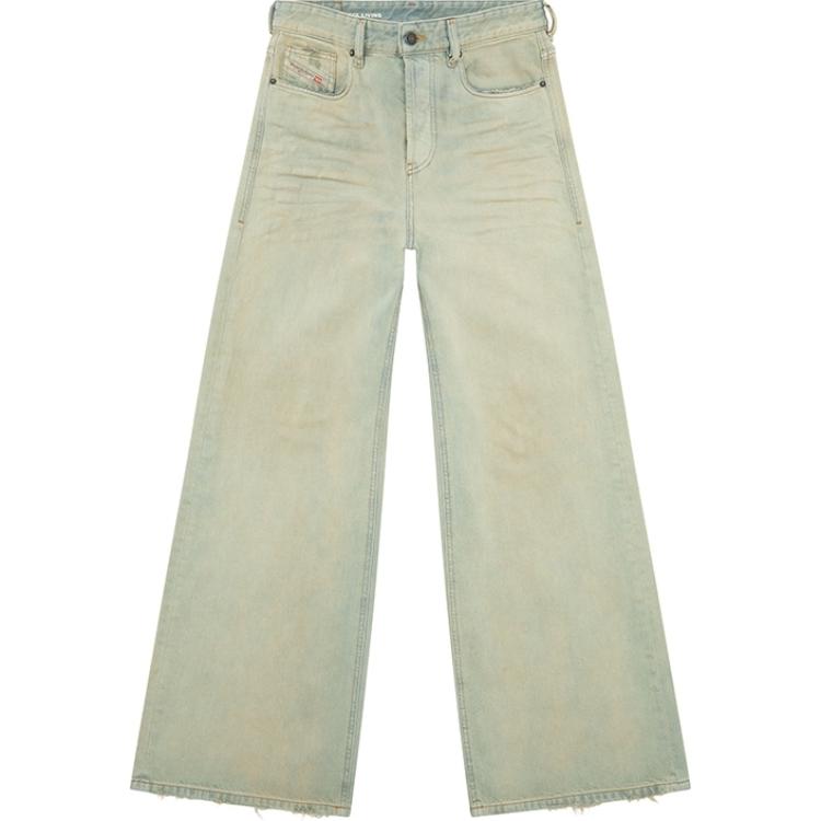 (Women) DIESEL 1996 D-Sire SS24 Low-Rise Wide-Leg Vintage Jeans Women Grey Blue A0692609H60-01