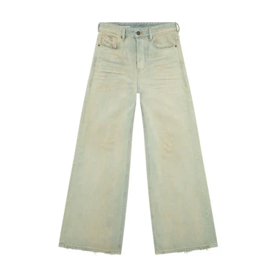 (Women) DIESEL 1996 D-Sire SS24 Low-Rise Wide-Leg Vintage Jeans Women Grey Blue A0692609H60-01