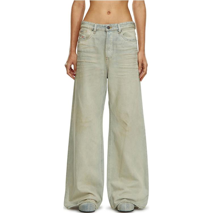 Shop (W) ディーゼル 1996 D-Sire SS24 ローライズ ワイドレッグ ヴィンテージ ジーンズ グレーブルー レディース A0692609H60-01