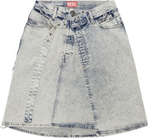 (Women) DIESEL A-Line Distressed Button Denim Skirt. A0954109F12-01 (Women) DIESEL A-Line Distressed Button Denim Skirt. A0954109F12-01