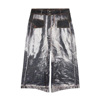 (Women) DIESEL Abstract Print Button Denim Patchwork Maxi Skirt. A107560LHAJ-9XX