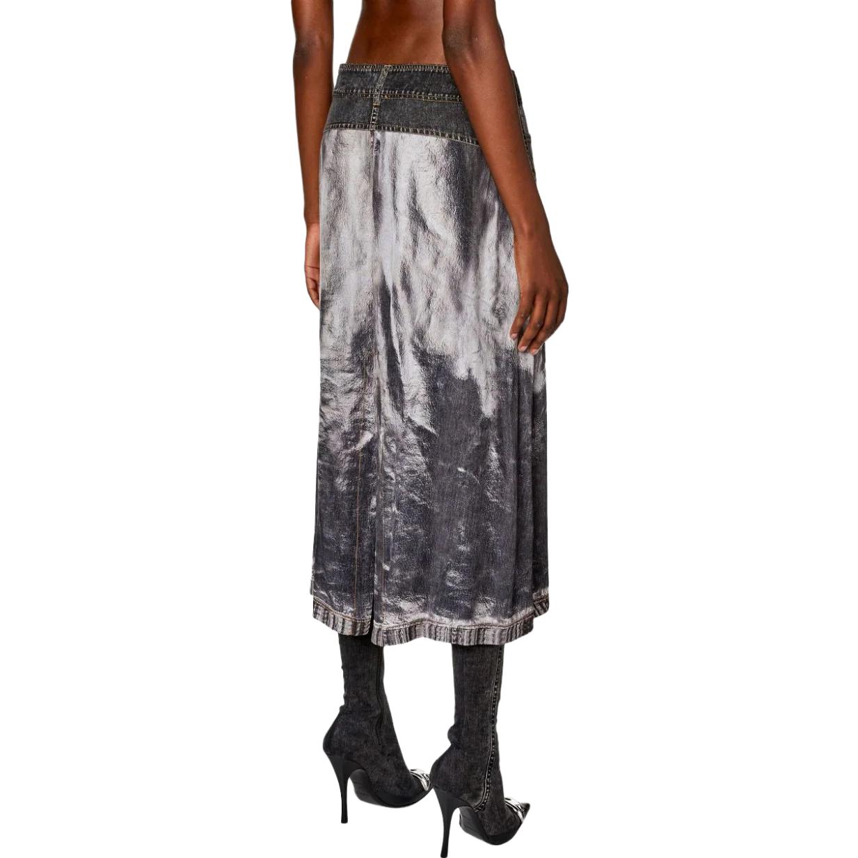 Purchase (W) 디젤 추상 프린트 버튼 데님 패치워크 맥시 스커트. A107560LHAJ-9XX