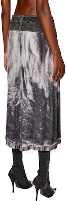 (W) 디젤 추상 프린트 버튼 데님 패치워크 맥시 스커트. A107560LHAJ-9XX Purchase (W) 디젤 추상 프린트 버튼 데님 패치워크 맥시 스커트. A107560LHAJ-9XX