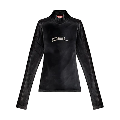(Women) DIESEL Black High-Neck Pullover Long Sleeve Tee SS24. A121400KKAL-9XX