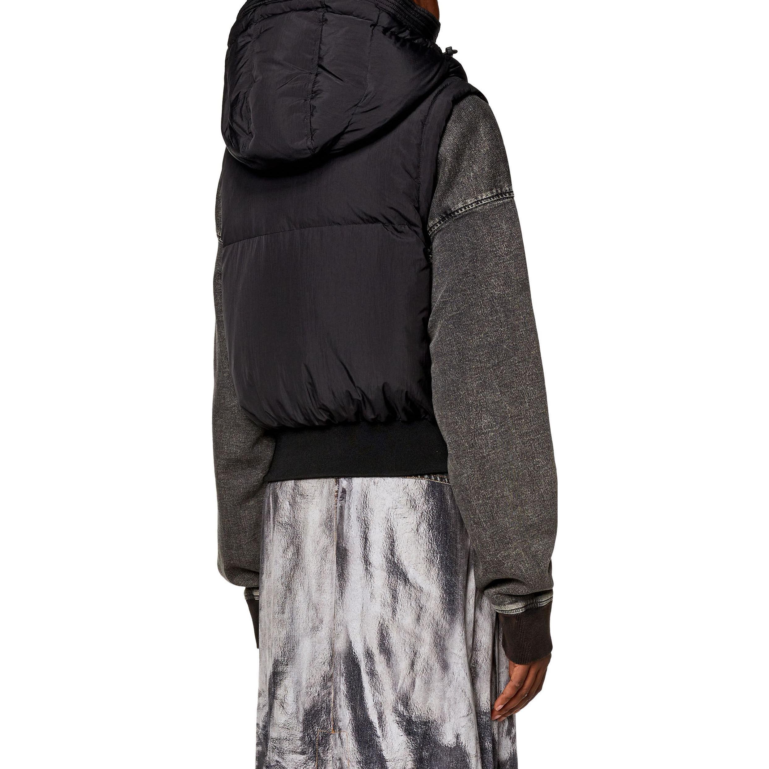 Shop (W) DIESEL 黑色连帽背心附标志. A107720AEAI-9XX