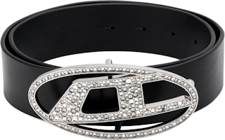 (Women) DIESEL Black Leather Belt with Inner Logo, Smooth Buckle, 3.9cm Width. X09611P0503T8013 (Women) DIESEL Black Leather Belt with Inner Logo, Smooth Buckle, 3.9cm Width. X09611P0503T8013