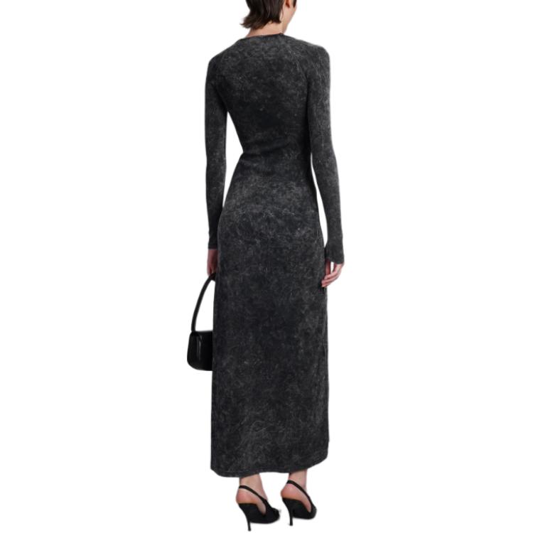 Purchase (W) DIESEL 黑色修身长袖中长连衣裙全印花款式 A144230KHAS-900