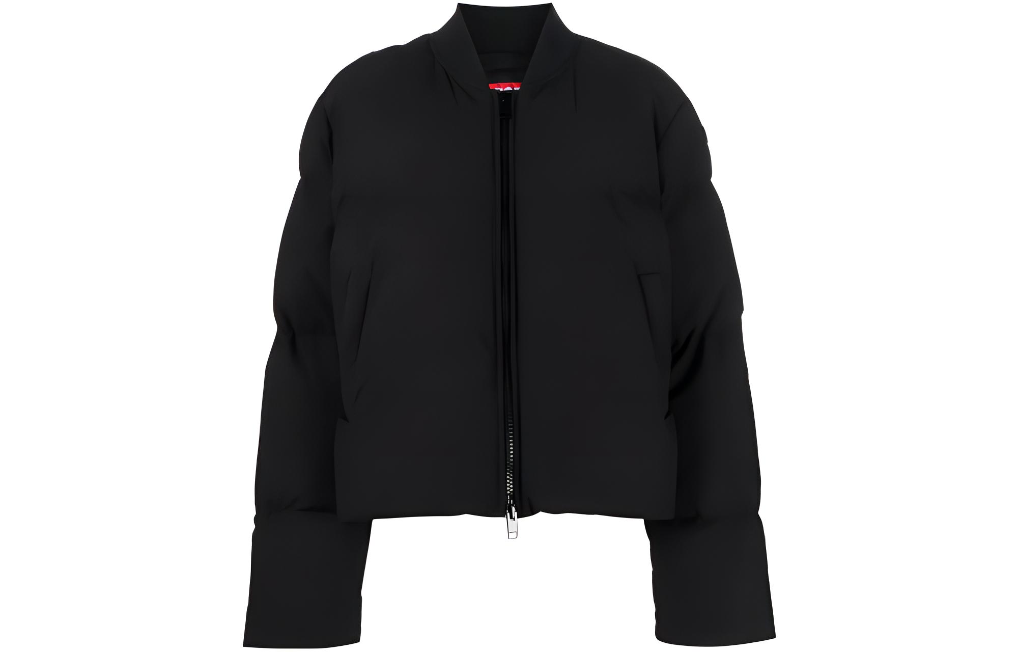 (Women) DIESEL  Black Solid Color Long Sleeve Zip Cotton Jacket. A105770LICR-9Xx