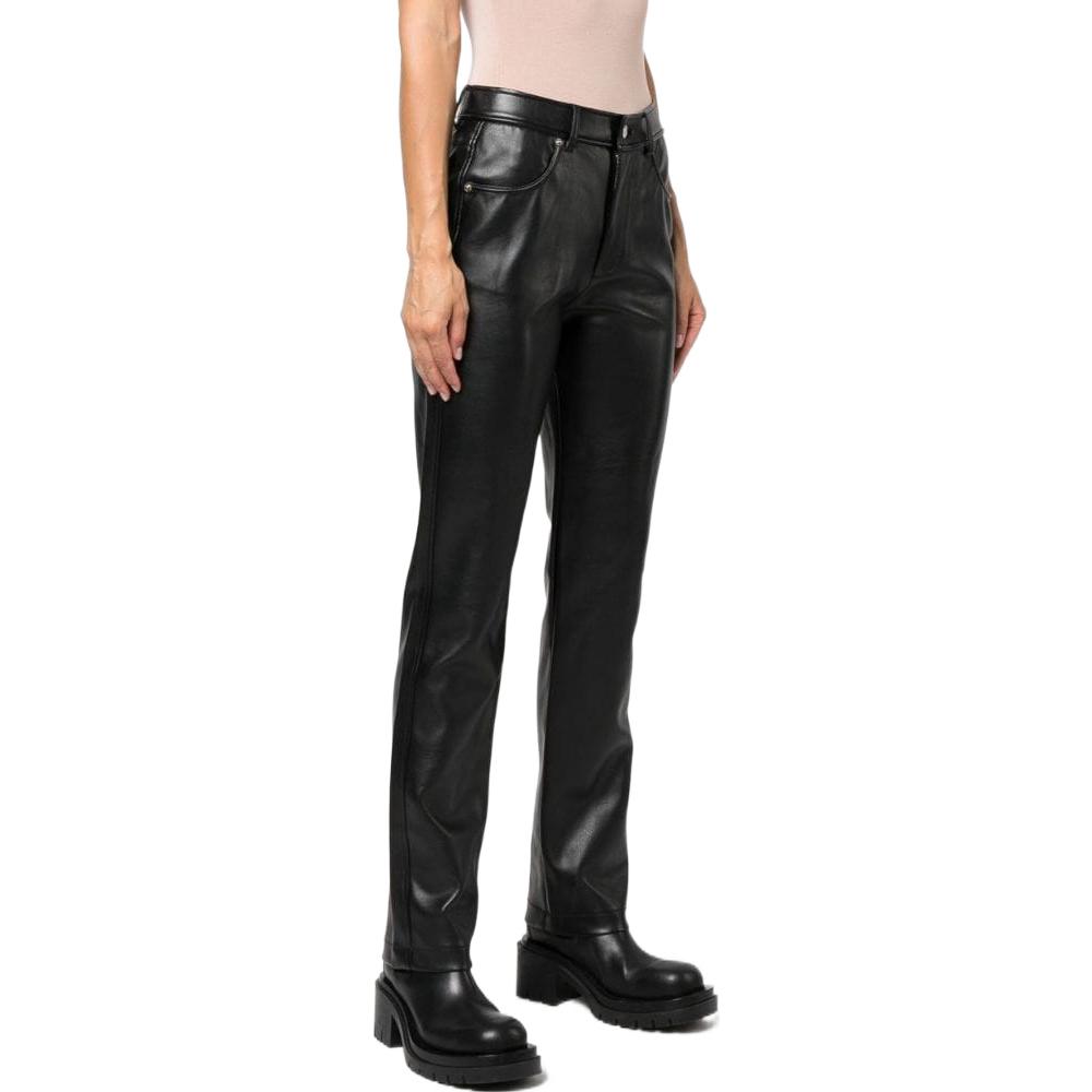 Shop (W) DIESEL 黑色仿皮直筒针织休闲裤 A061860PDAF9XX