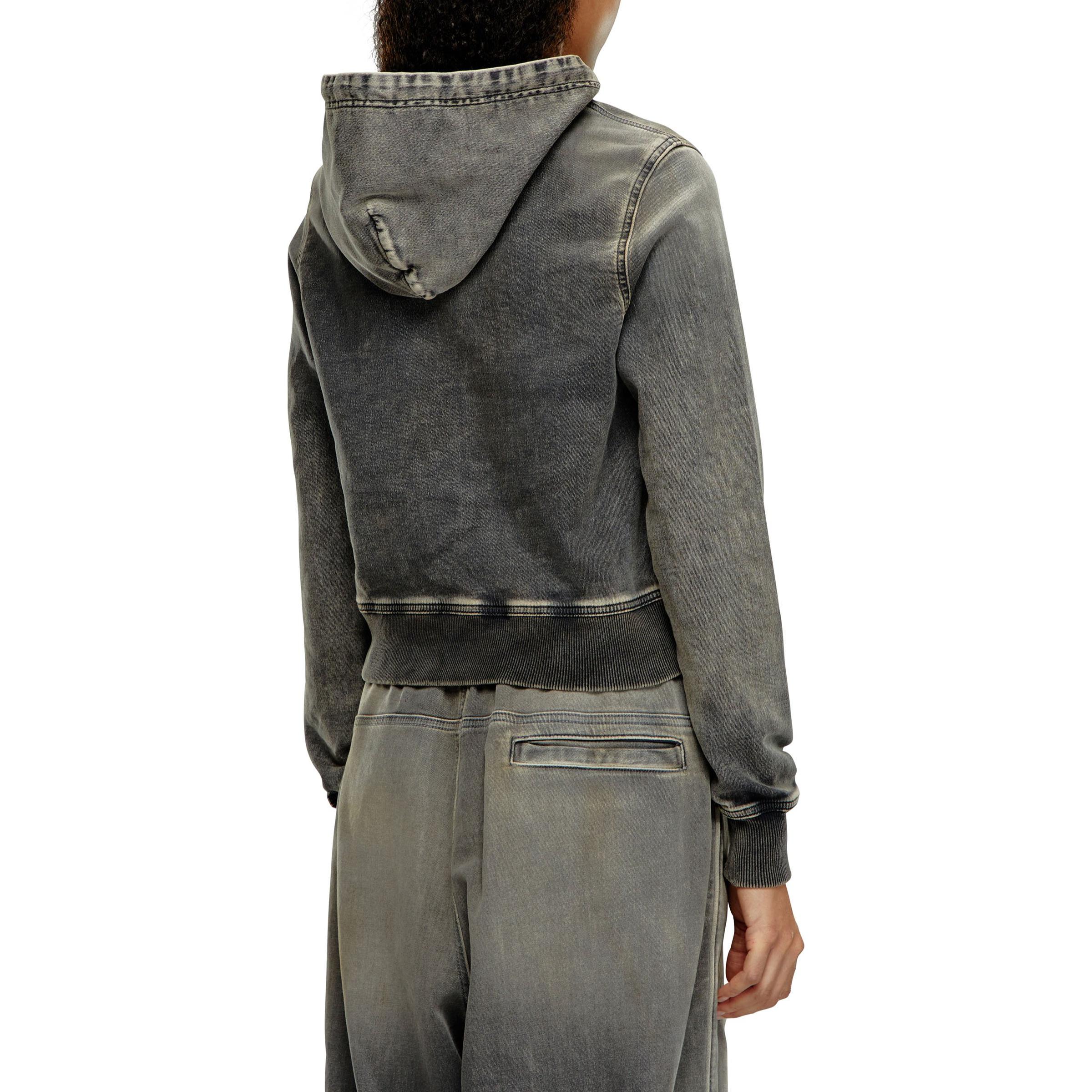 Purchase (Women) DIESEL  Black Washed Denim Relaxed Hoodie - Soft & Comfortable. A12574068HT-02