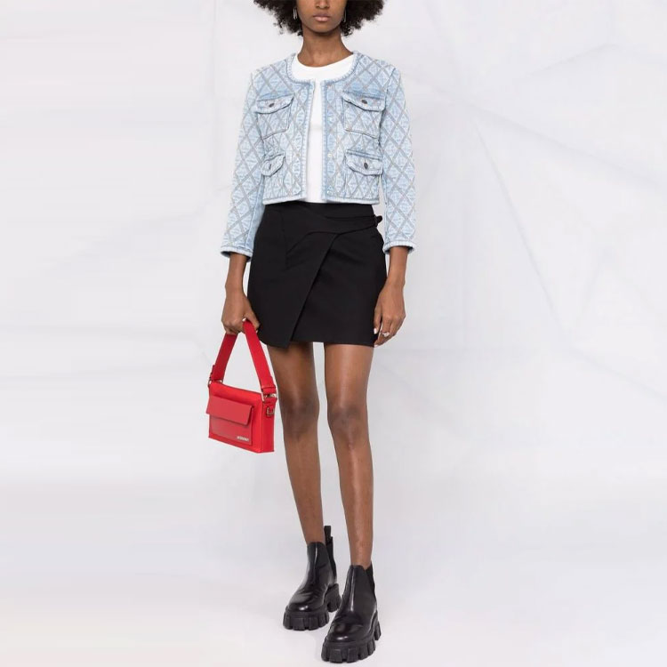 (Women) DIESEL  Cropped Diamond Quilt Denim Jacket A056310ELAQ8II 圖 3