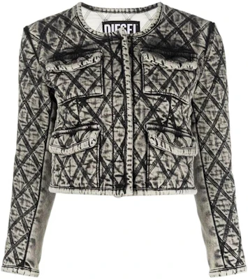 (Women) DIESEL Cropped Jacket with Contrast Stitching. A056310ELAR8AF Order (Women) DIESEL Cropped Jacket with Contrast Stitching. A056310ELAR8AF