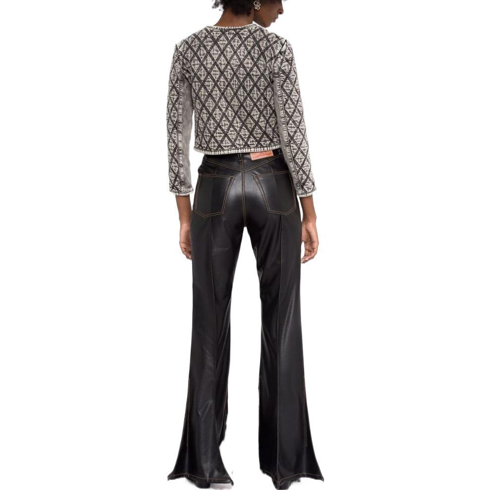 Shop (Women) DIESEL  Cropped Jacket with Contrast Stitching. A056310ELAR8AF