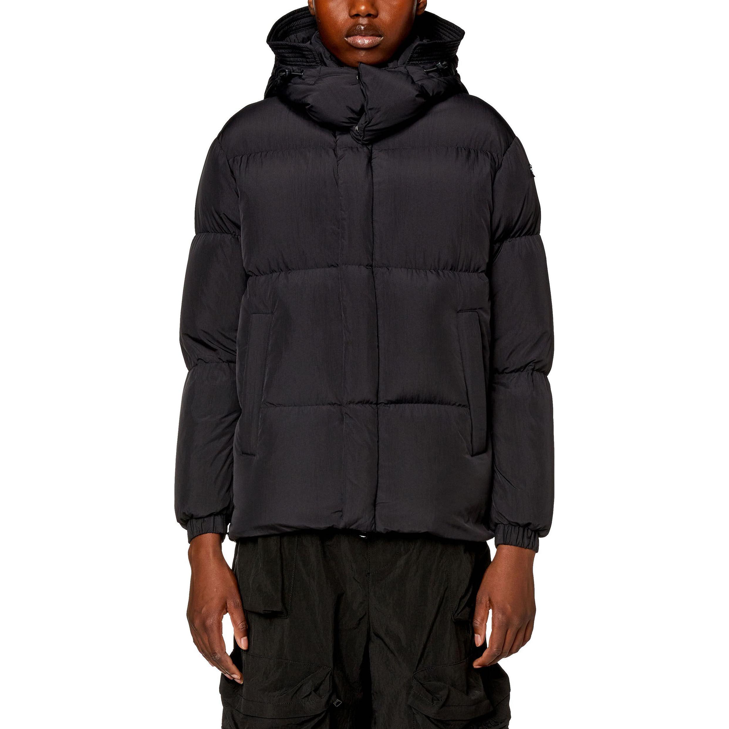 Lookbook (W) 디젤 탈부착 후드 오버사이즈 블랙 재킷 A129980AEAI-9XX