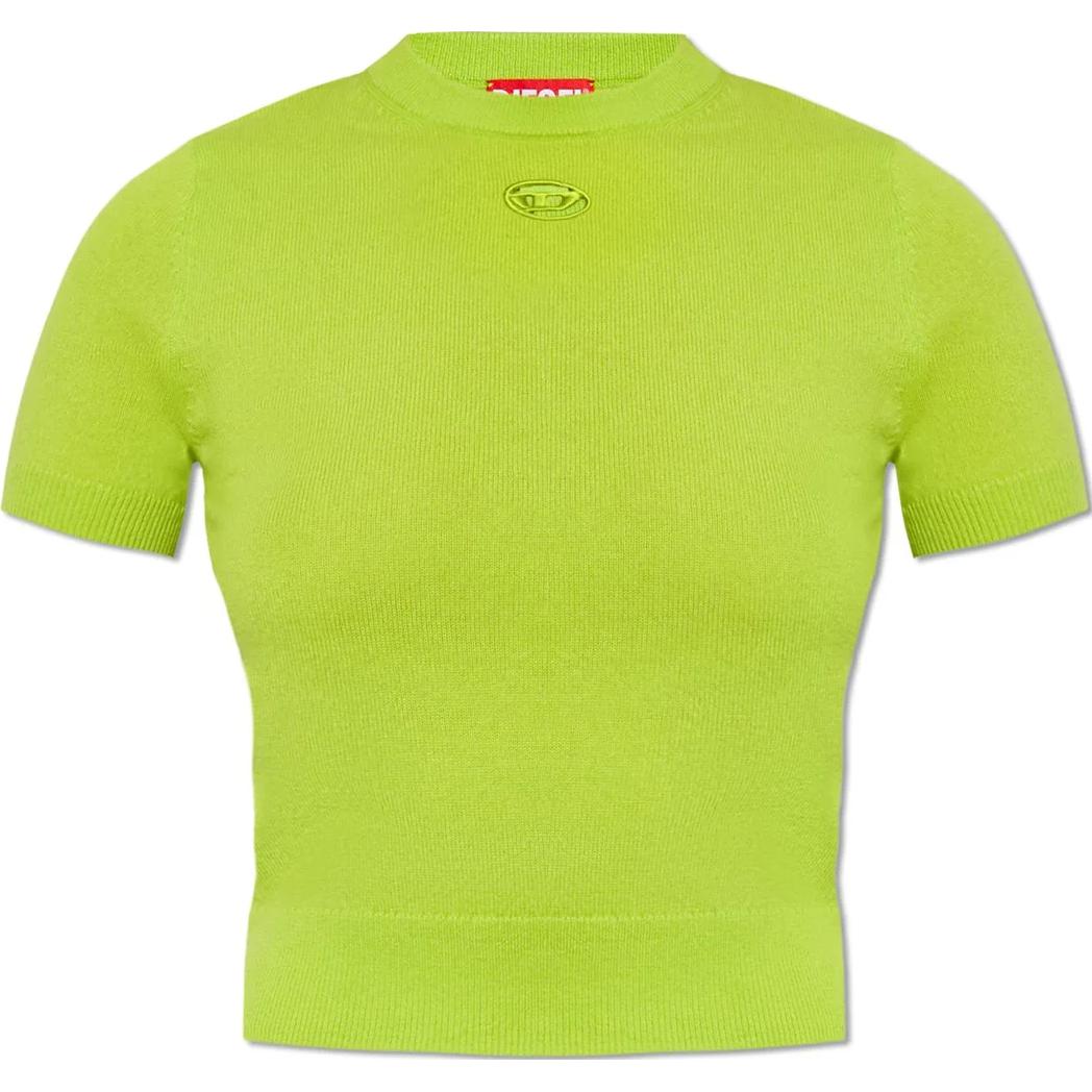 (Women) DIESEL  Green Cropped Short Sleeve Crew Neck T-Shirt A130140GEAY-5KB