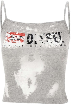 (W) 디젤 그레이 슬림핏 레터 프린트 코튼 크롭 탱크탑 A125850SHAY-9CBA Buy (W) 디젤 그레이 슬림핏 레터 프린트 코튼 크롭 탱크탑 A125850SHAY-9CBA