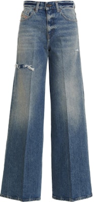 (W) ディーゼル ハイウエスト ダメージ加工 ストレートレッグ ジーンズ ブルーデニム A0362409D9701 Buy (W) ディーゼル ハイウエスト ダメージ加工 ストレートレッグ ジーンズ ブルーデニム A0362409D9701