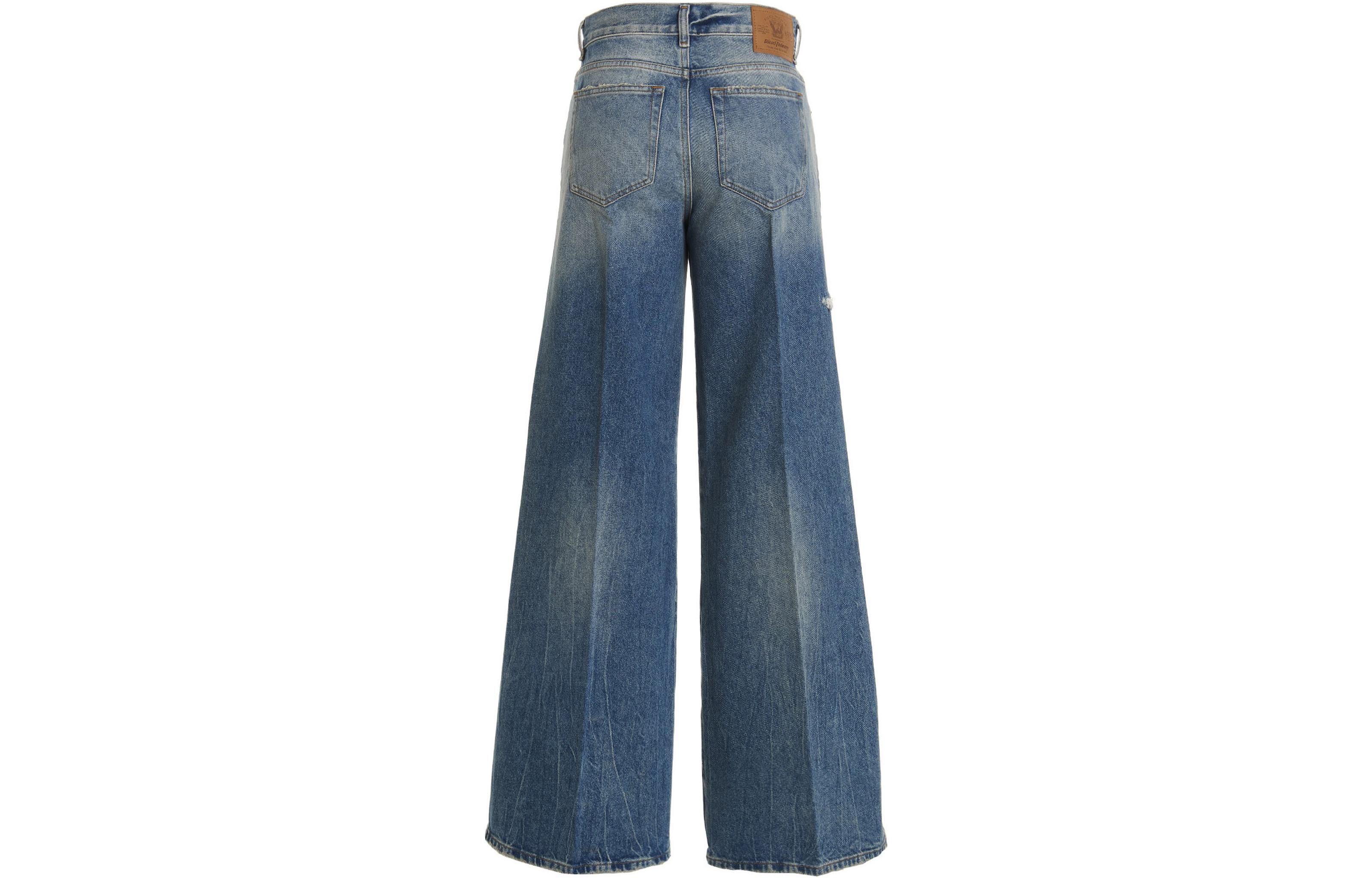 Lookbook (W) ディーゼル ハイウエスト ダメージ加工 ストレートレッグ ジーンズ ブルーデニム A0362409D9701