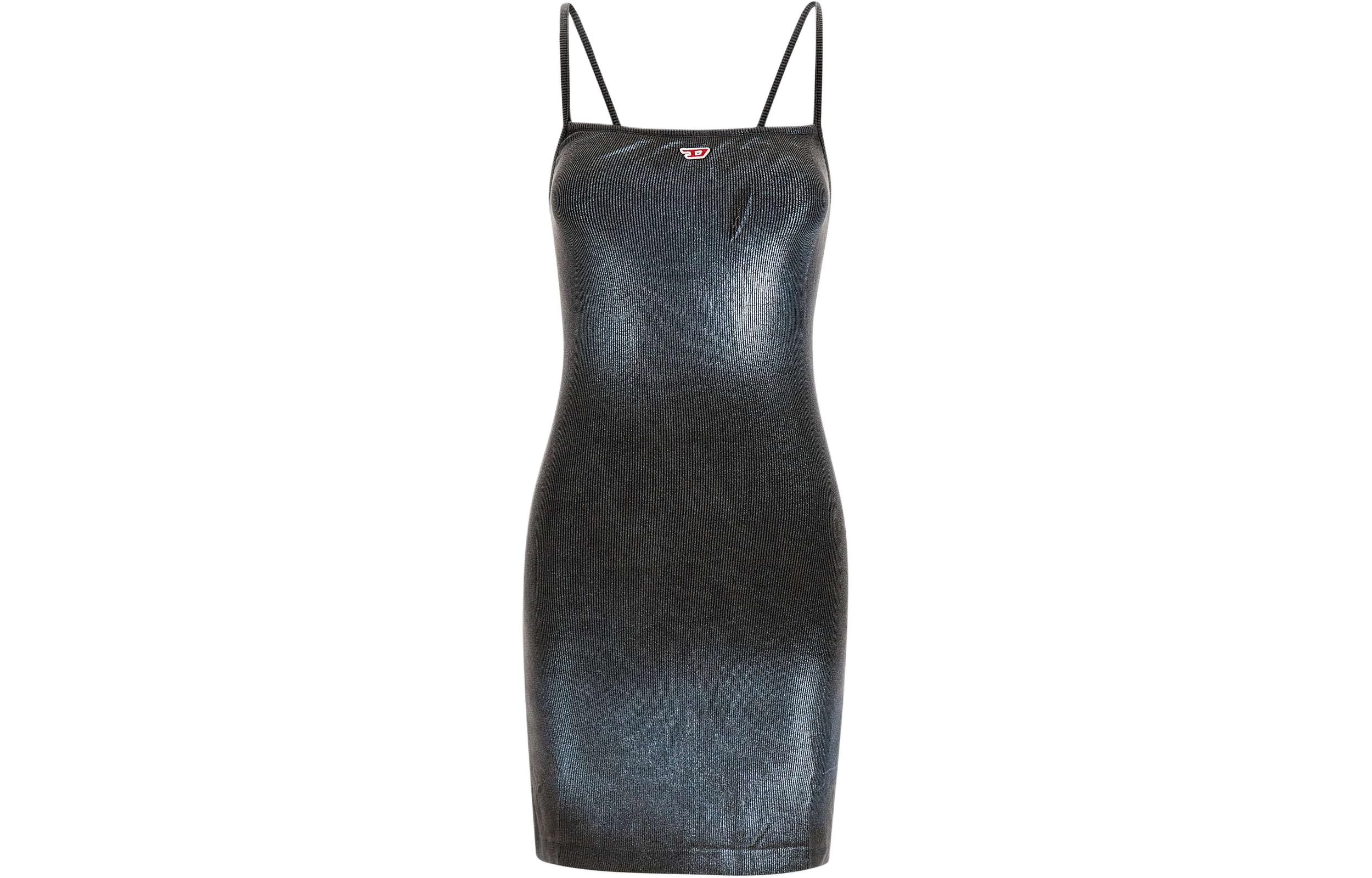 (Women) DIESEL  Metallic Sheen Slim-Fit Mini Cami Dress in Black. A127210EPAG-900A