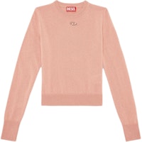 (Women) DIESEL Pink Slim-Fit Ribbed Oval-D Logo Knitted Long Sleeve Top A130130GEAY3BU (Women) DIESEL Pink Slim-Fit Ribbed Oval-D Logo Knitted Long Sleeve Top A130130GEAY3BU