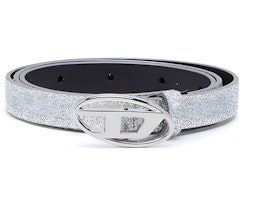 (Women) DIESEL Silver Strap Belt with Logo Buckle - 2CM Wide. X09918P0787H0535 (Women) DIESEL Silver Strap Belt with Logo Buckle - 2CM Wide. X09918P0787H0535