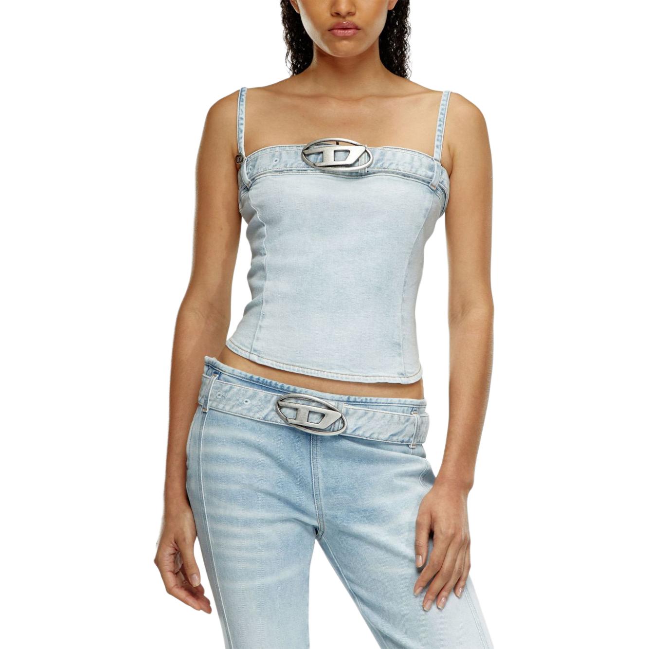 Shop (W) DIESEL 修身无袖牛仔马甲 浅蓝色 A131460JGAA0109401