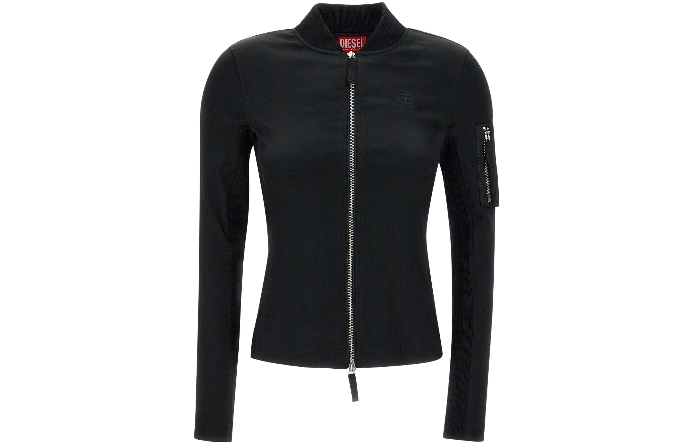 (Women) DIESEL  Slim Fit Solid Color Zip Jacket Black. A105710BHAV-9XX