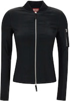 (Women) DIESEL Slim Fit Solid Color Zip Jacket Black. A105710BHAV-9XX (Women) DIESEL Slim Fit Solid Color Zip Jacket Black. A105710BHAV-9XX