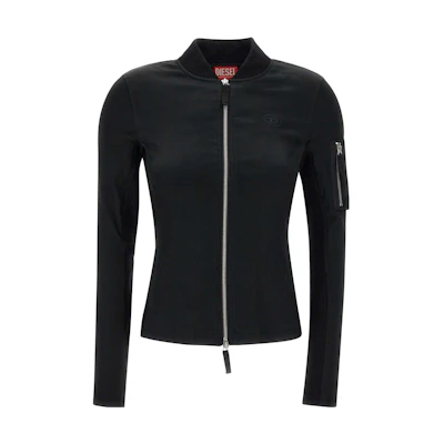 (Women) DIESEL Slim Fit Solid Color Zip Jacket Black. A105710BHAV-9XX