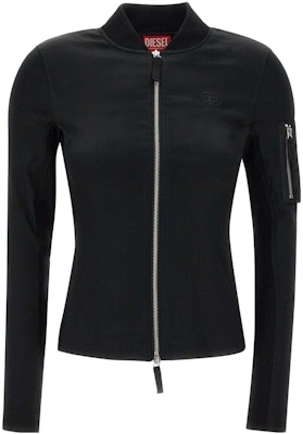 (W) Chaqueta Negra de Color Sólido Slim Fit con Cremallera DIESEL. A105710BHAV-9XX Order (W) Chaqueta Negra de Color Sólido Slim Fit con Cremallera DIESEL. A105710BHAV-9XX