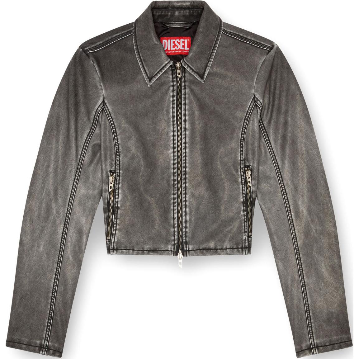 Order (W) 디젤 슬림 핏 집업 재킷 - 블랙 A139840BNDQ-9XX