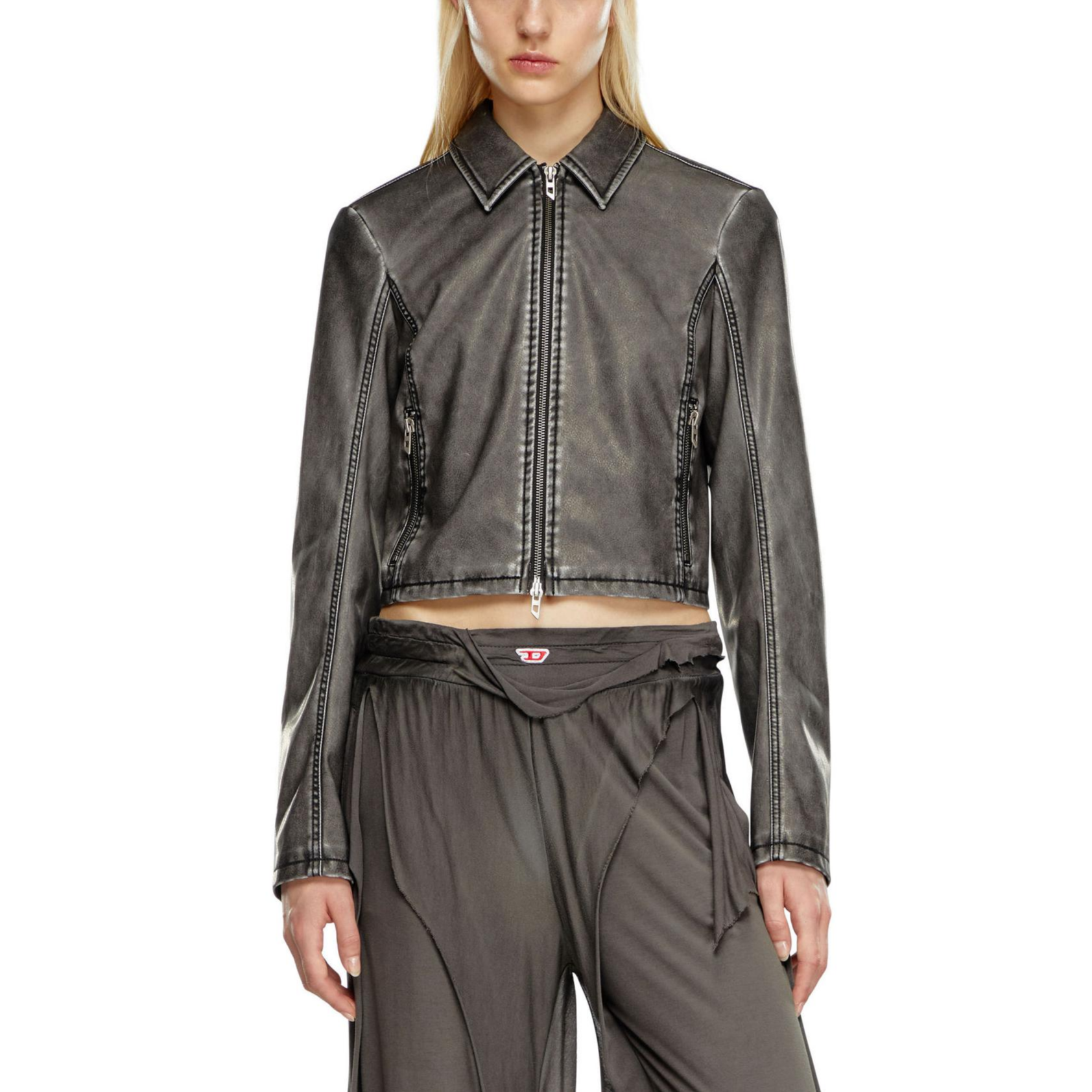 Lookbook (W) 디젤 슬림 핏 집업 재킷 - 블랙 A139840BNDQ-9XX