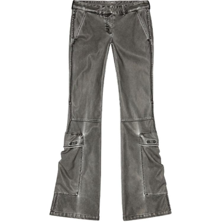 (Women) DIESEL  Slim Fit Zipper Casual Pants Black FW24 A149650BNDQ-9XX